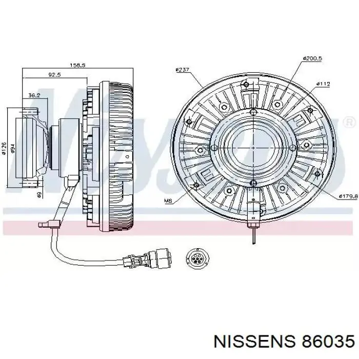 Купити 86035 Nissens Муфта вязкостная системи охолодження