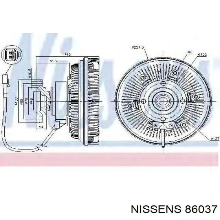 Вискомуфта вентилятора 86037 Nissens