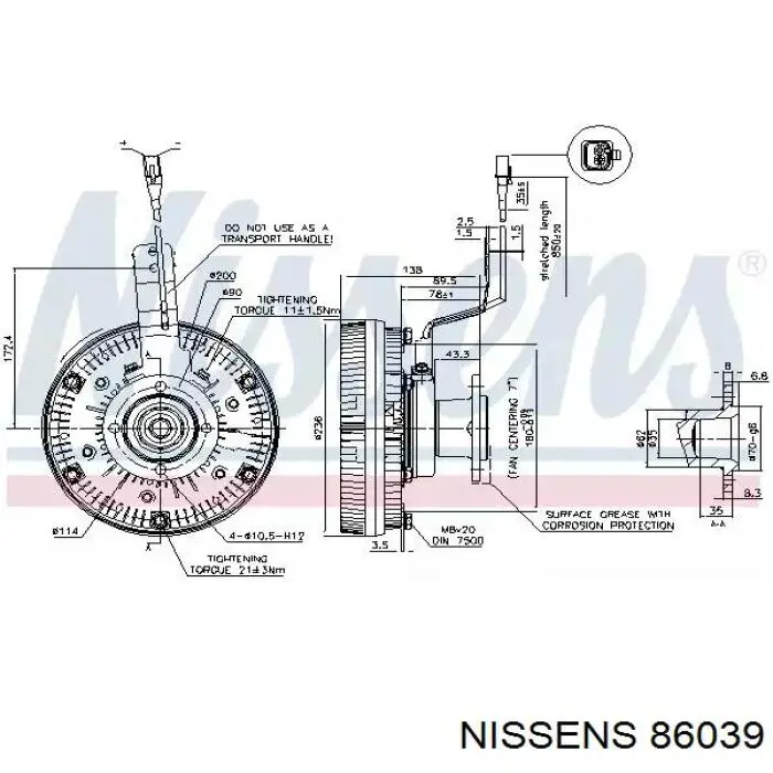 Муфта вентилятора охолодження Nissens 86039