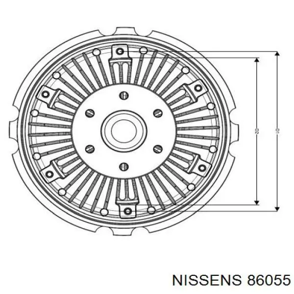 Вискомуфта вентилятора 86055 Nissens