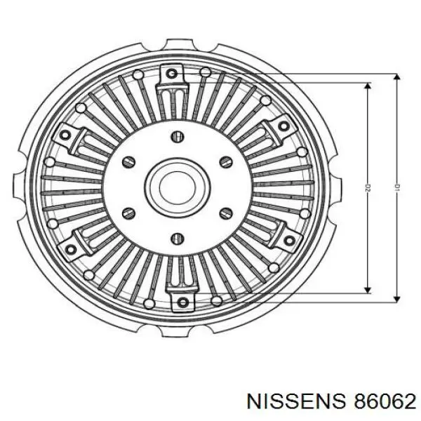 В'язкова муфта вентилятора Nissens 86062 ціна, від 364.57 USD