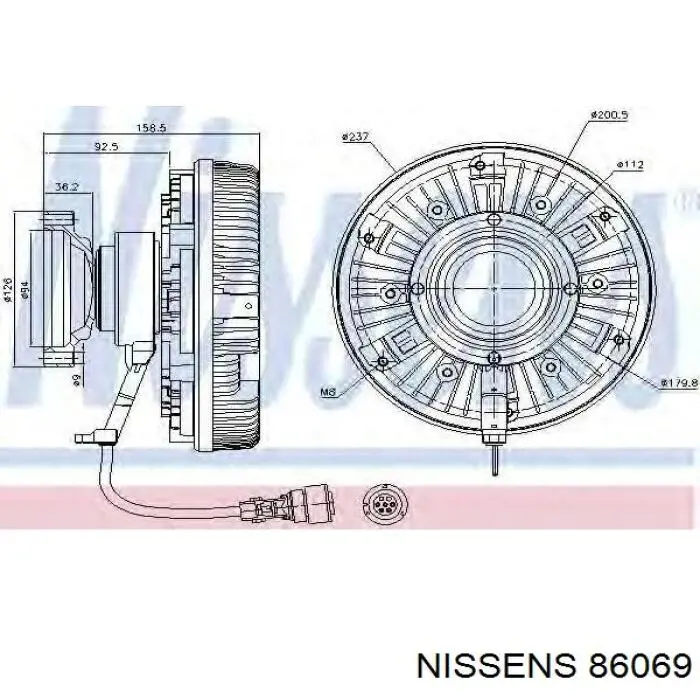 В'язкова муфта вентилятора Nissens 86069 ціна, від 204.30 USD