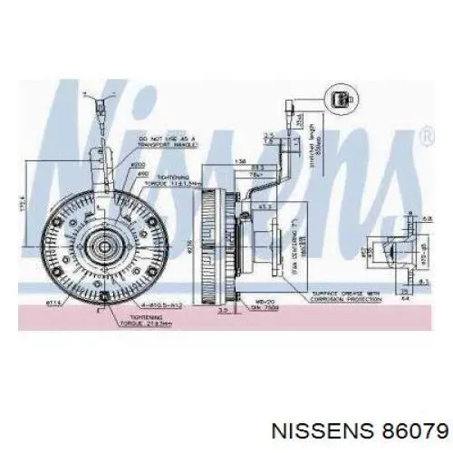 Вискомуфта вентилятора 86079 Nissens