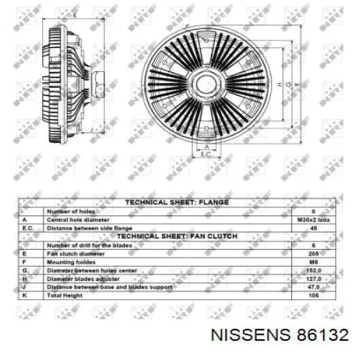 86132 Nissens Гідромуфта приводу вентилятора