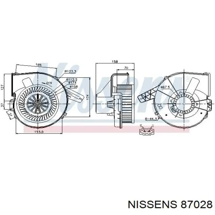 Вентилятора пічки 87028 Nissens