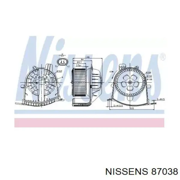 87038 Nissens Електромотор пічки