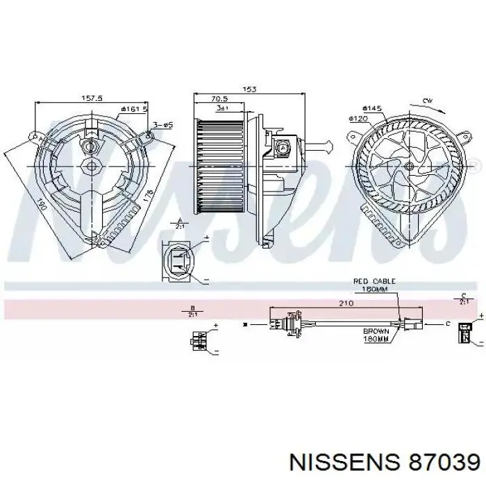 87039 Nissens двигун вентилятора пічки (обігрівача салону)