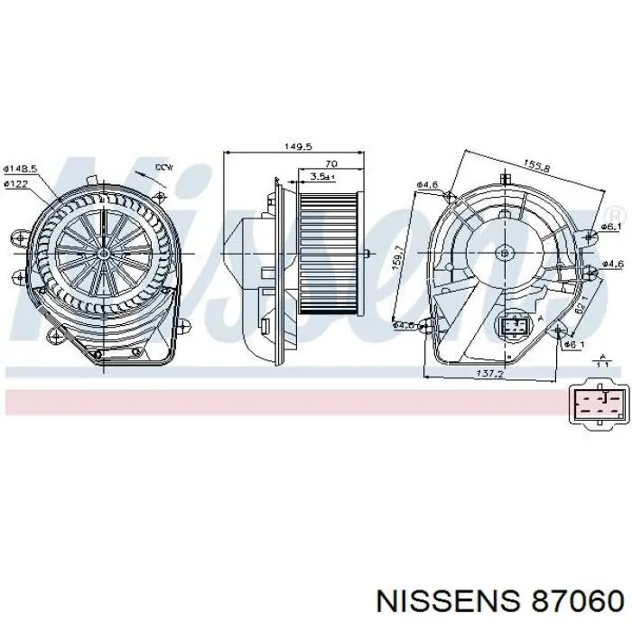 87060 Nissens двигун вентилятора пічки (обігрівача салону)