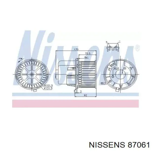 87061 Nissens двигун вентилятора пічки (обігрівача салону)