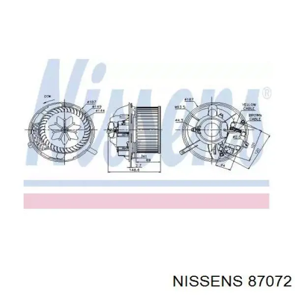 87072 Nissens двигун вентилятора пічки (обігрівача салону)