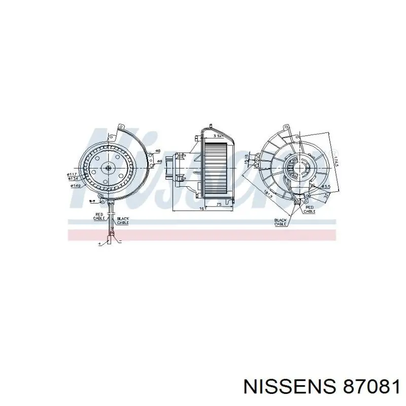 Вентилятора пічки 87081 Nissens