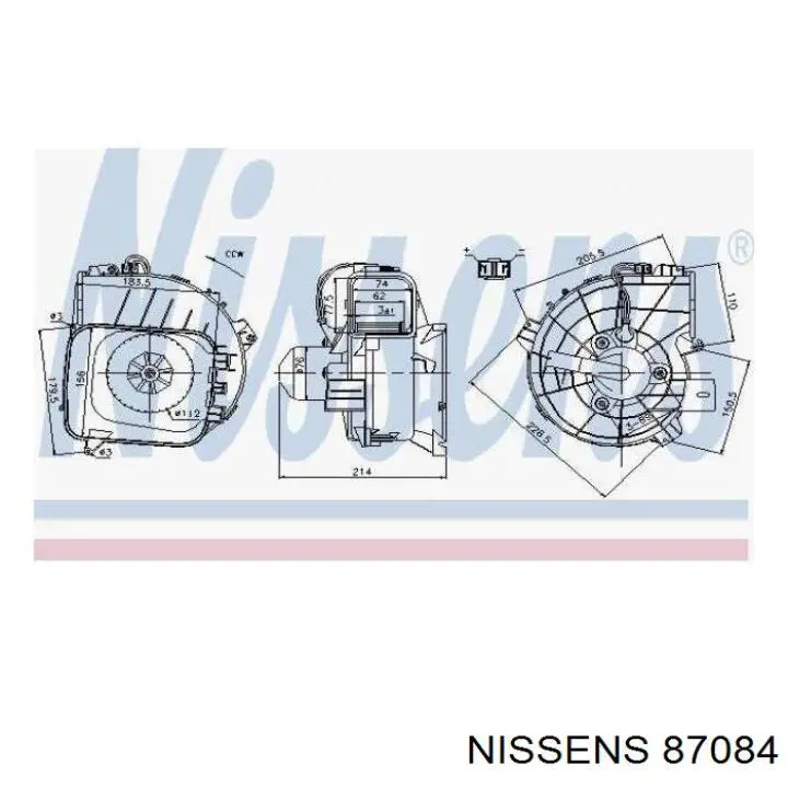 Двигун вентилятора пічки (обігрівача салону) Nissens 87084 ціна, від 93.49 USD