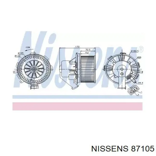 Вентилятора пічки 87105 Nissens