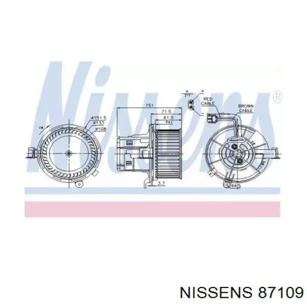 Вентилятора пічки 87109 Nissens