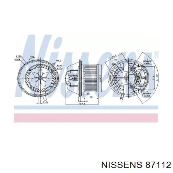 Двигун вентилятора пічки (обігрівача салону) Nissens 87112 ціна, від 78.32 USD