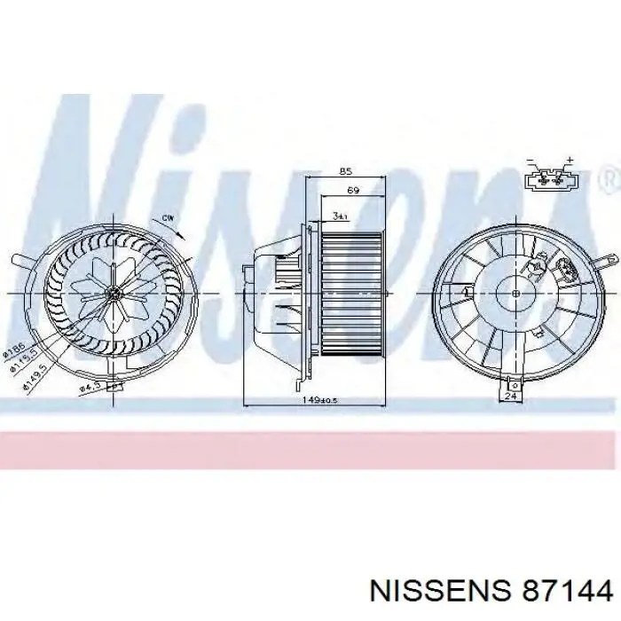 Двигун вентилятора пічки (обігрівача салону) Nissens 87144 ціна, від 28.46 USD