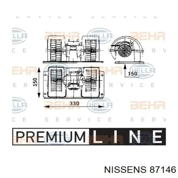 Двигун вентилятора пічки (обігрівача салону) Nissens 87146 ціна, від 119.37 USD