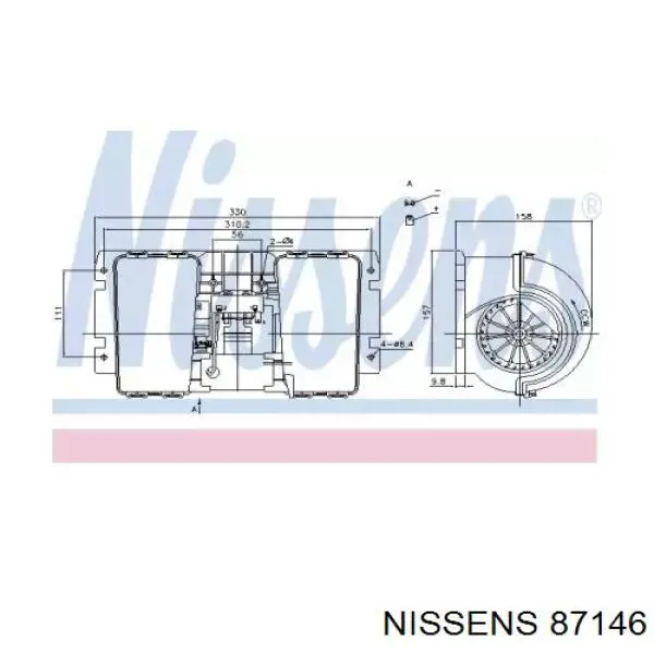 Купити 87146 Nissens Електродвигуни (електродвигун обігрівача) або розетка причепа штепсельная
