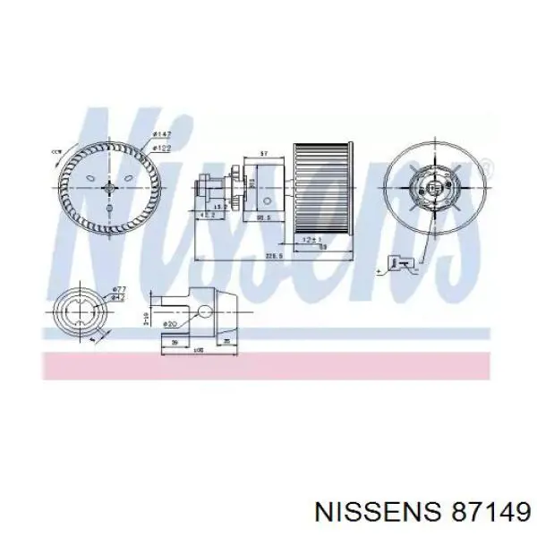 Вентилятора пічки 87149 Nissens