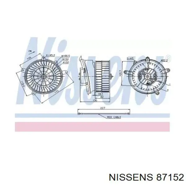 87152 Nissens двигун вентилятора пічки (обігрівача салону)