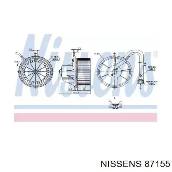 87155 Nissens двигун вентилятора пічки (обігрівача салону)
