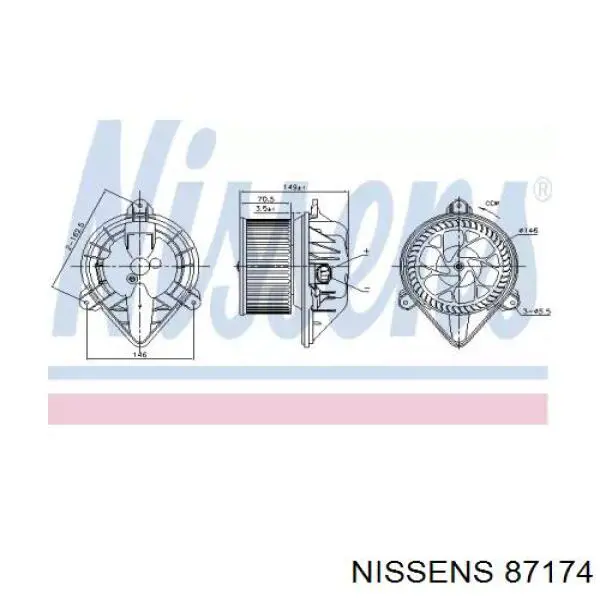 87174 Nissens двигун вентилятора пічки (обігрівача салону)