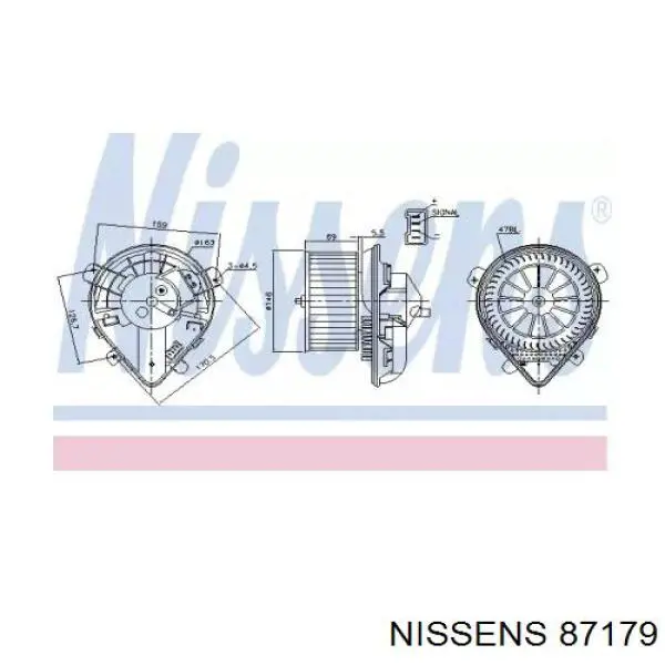 Двигун вентилятора пічки (обігрівача салону) Nissens 87179 ціна, від 125.98 USD