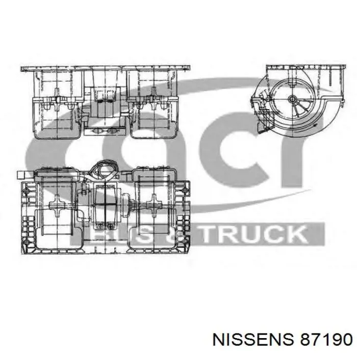Двигун вентилятора пічки (обігрівача салону) Nissens 87190 ціна, від 71.75 USD