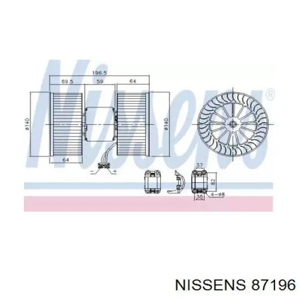 Двигун вентилятора пічки (обігрівача салону) Nissens 87196 ціна, від 108.22 USD
