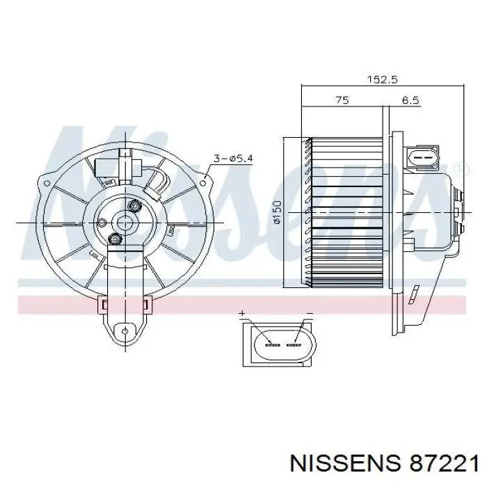 87221 Nissens двигун вентилятора пічки (обігрівача салону)
