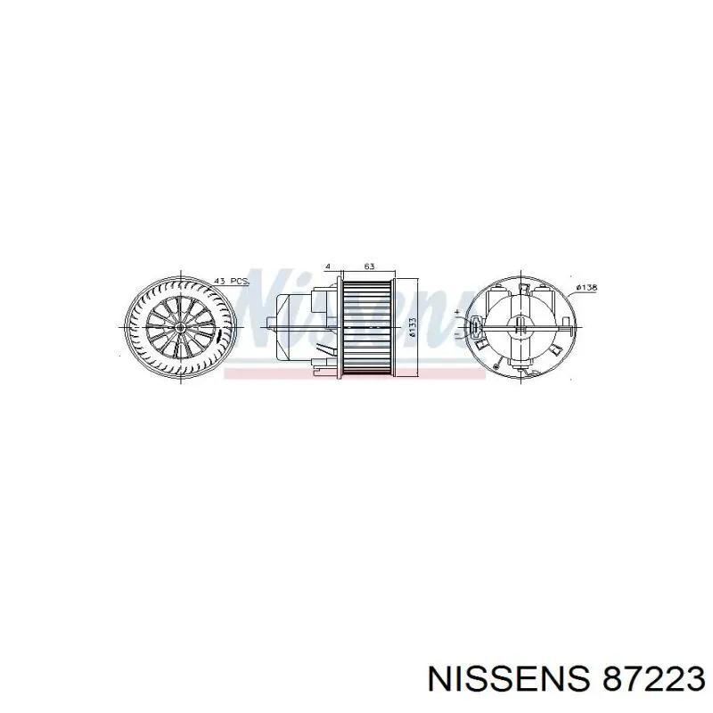 87223 Nissens двигун вентилятора пічки (обігрівача салону)