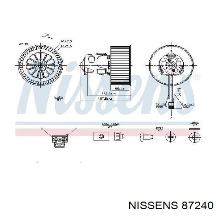 87240 Nissens двигун вентилятора пічки (обігрівача салону)