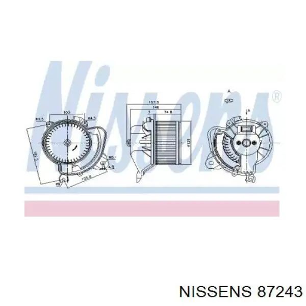 Двигун вентилятора кондиціонера 87243 NISSENS