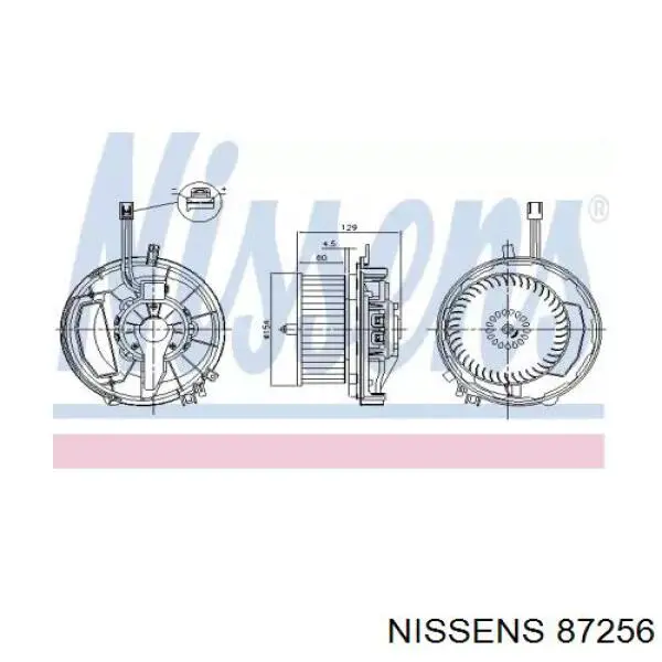 Двигун вентилятора пічки (обігрівача салону) Nissens 87256 ціна, від 118.51 USD