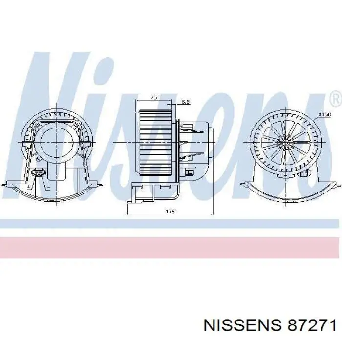 Двигун вентилятора пічки (обігрівача салону) 87271 Nissens