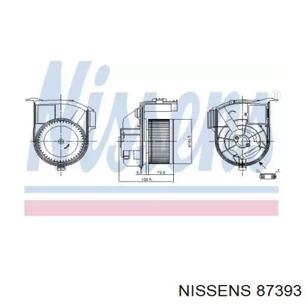 Двигун вентилятора пічки (обігрівача салону) Nissens 87393 ціна, від 68.61 USD