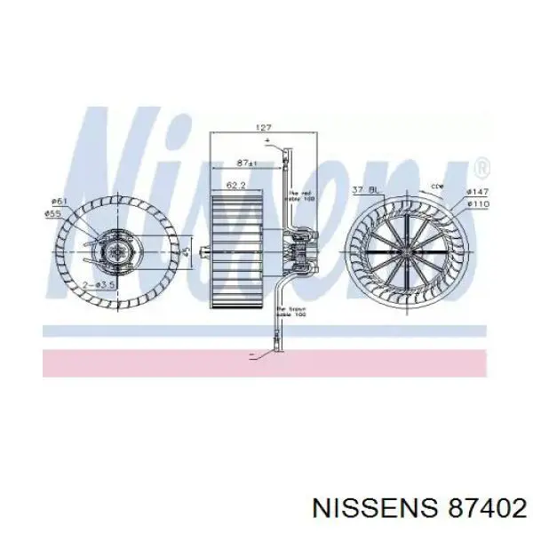 87402 Nissens двигун вентилятора пічки (обігрівача салону)