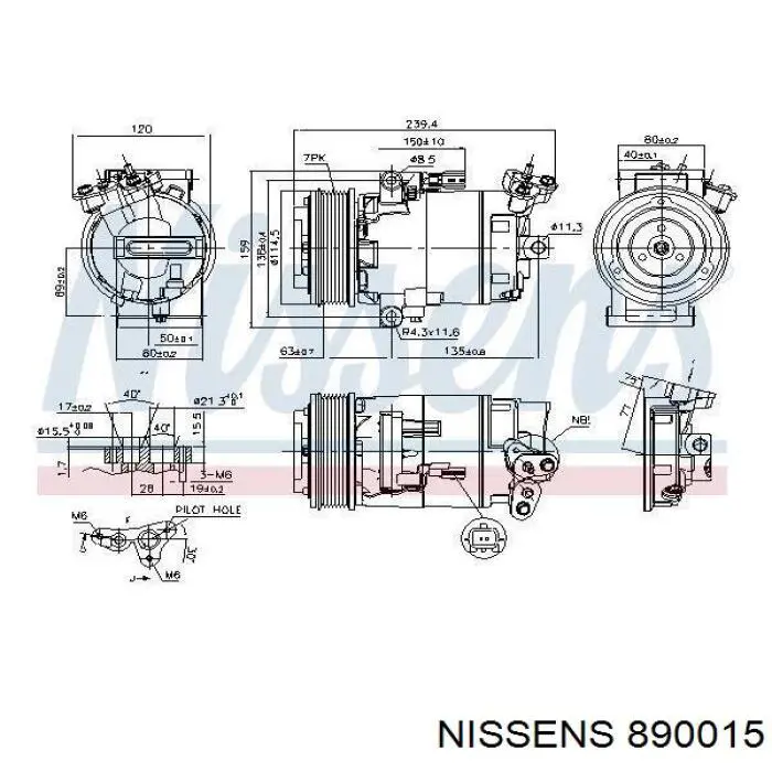 Компресор кондиціонера 890015 Nissens