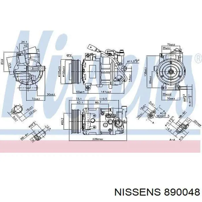 Компресор кондиціонера 890048 Nissens