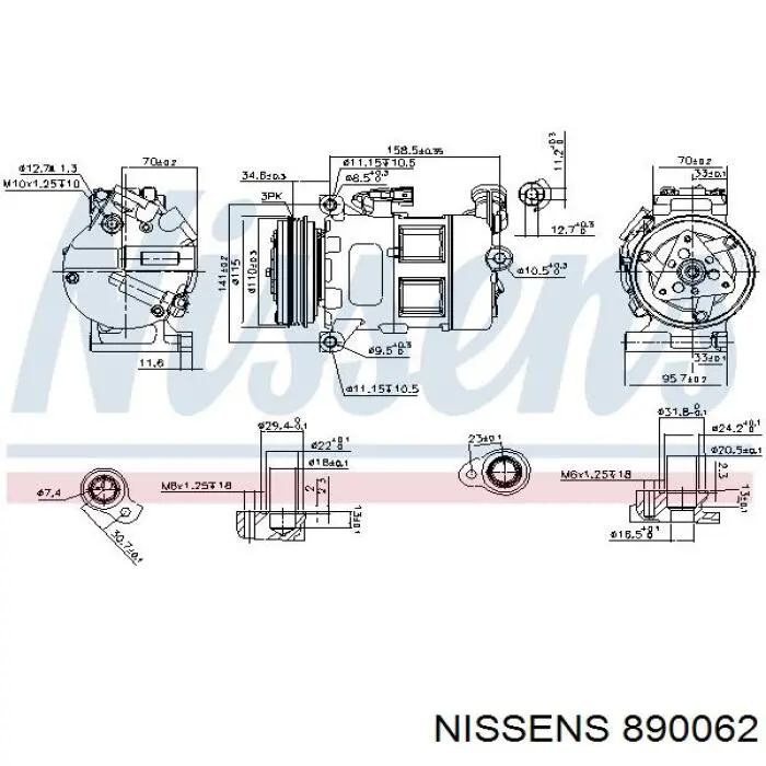 Компресор кондиціонера 890062 Nissens