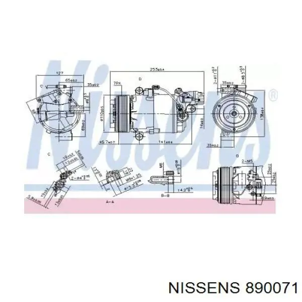 Компресор кондиціонера 890071 Nissens