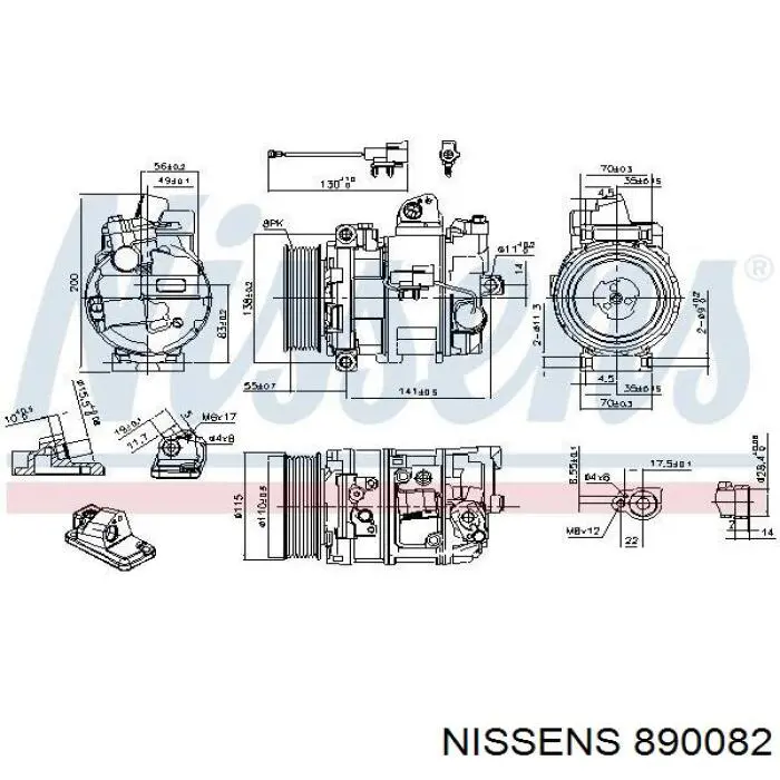 Купити 890082 Nissens Компресор кліматичної установки