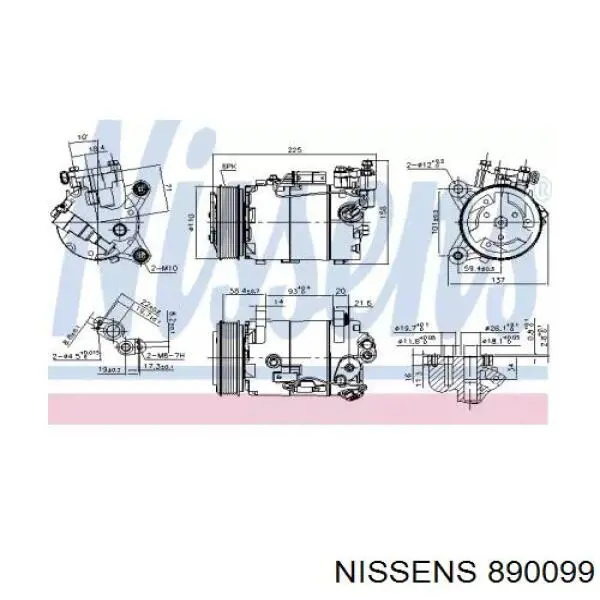 Компресор кондиціонера 890099 Nissens