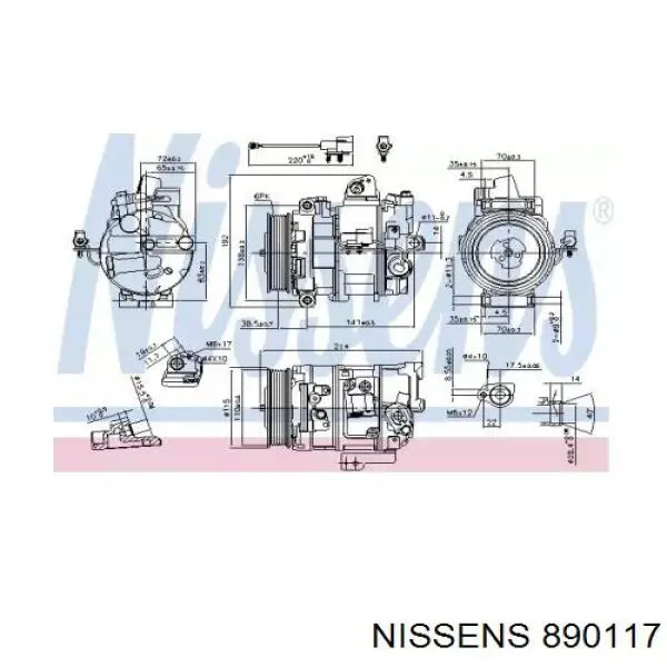 Компресор кондиціонера 890117 Nissens