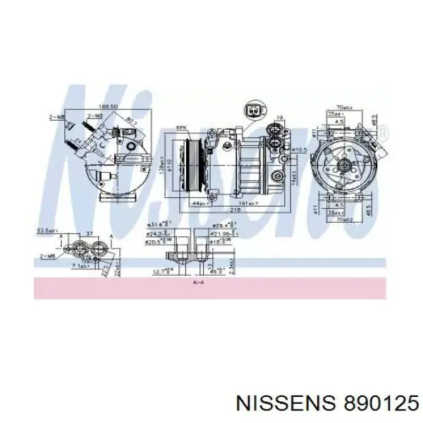 Компресор кондиціонера 890125 Nissens