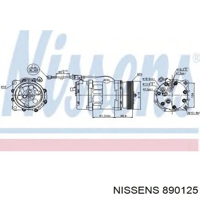 Купити 890125 Nissens Компресор кліматичної установки