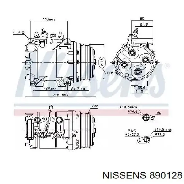 890128 Nissens компресор кондиціонера