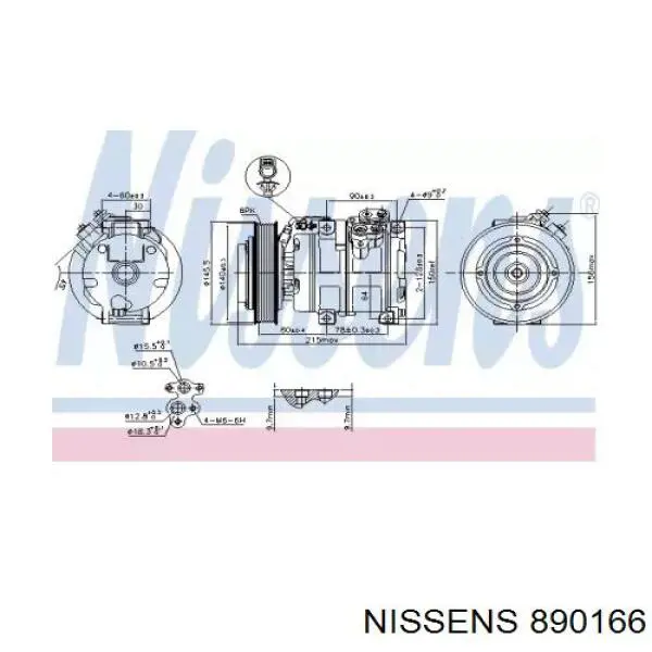 890166 Nissens компресор кондиціонера