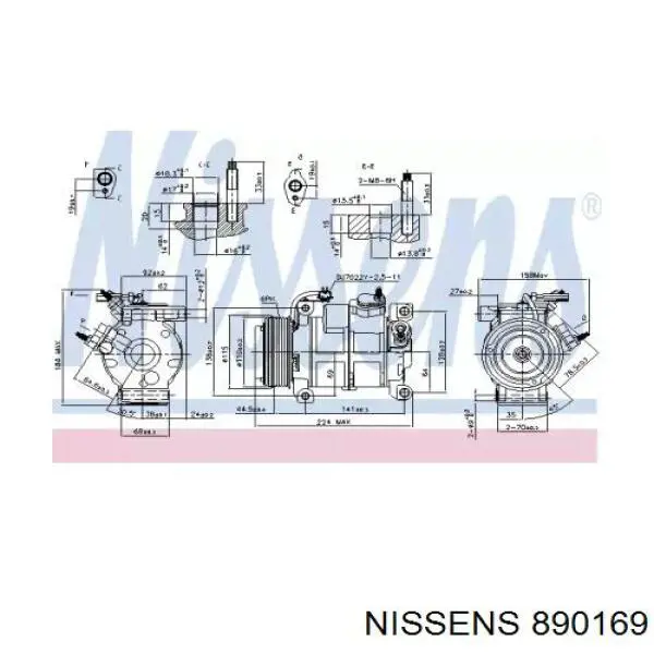 Компресор системи кондиціювання Chrysler 55111417AB ціна, від 275.54 USD