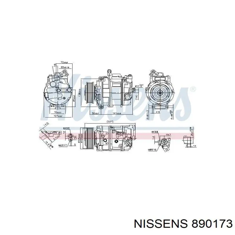 Компресор системи кондиціювання Nissens 890173 ціна, від 356.92 USD